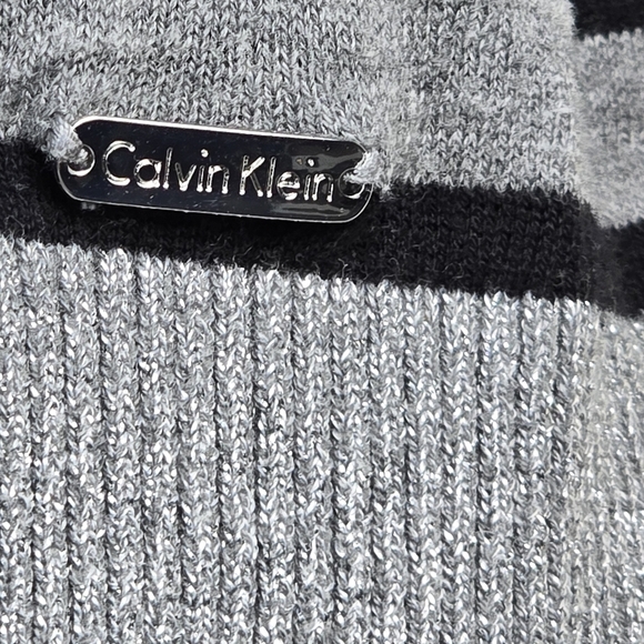 Women's Calvin Klein Striped Gray Sweater Size S - Picture 4 of 9